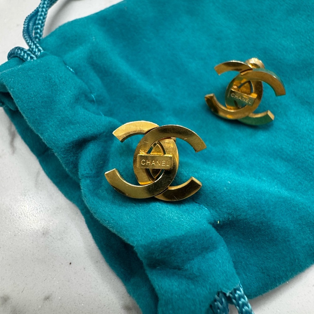 Gold Logo Earrings